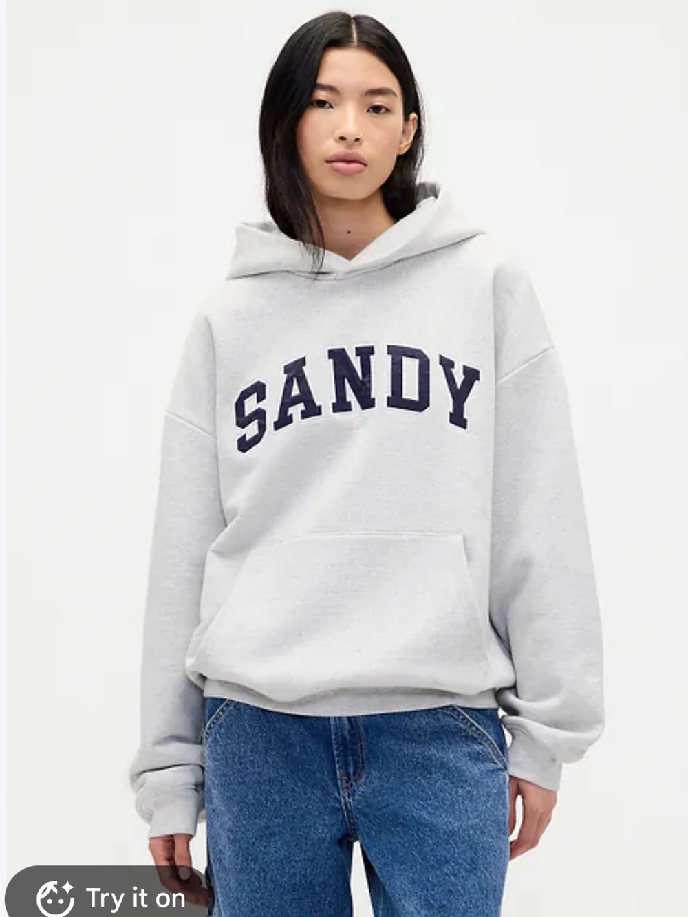 Gap × Sandy Liang Adult Extra Heavyweight Logo Oversized Hoodie XXS
